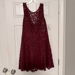 Dark Red Lace Dress - Size 12 - NWT